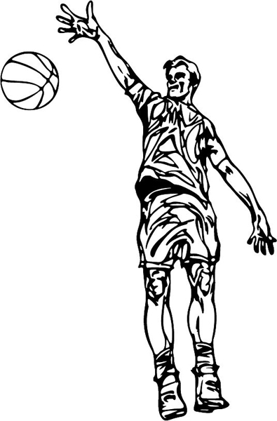 Basketball sports action sticker. Customize on line. BASKETBALL_6BL_26
