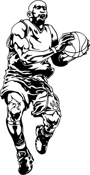 Basketball sports action vinyl decal. Customize on line. BASKETBALL_6BL_35