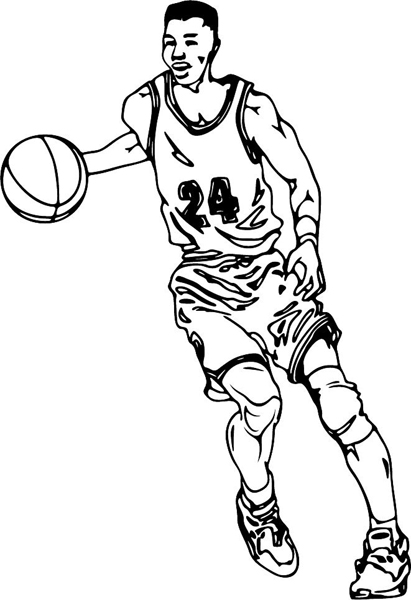 Basketball action sports sticker. Personalize on line. BASKETBALL_6BL_38