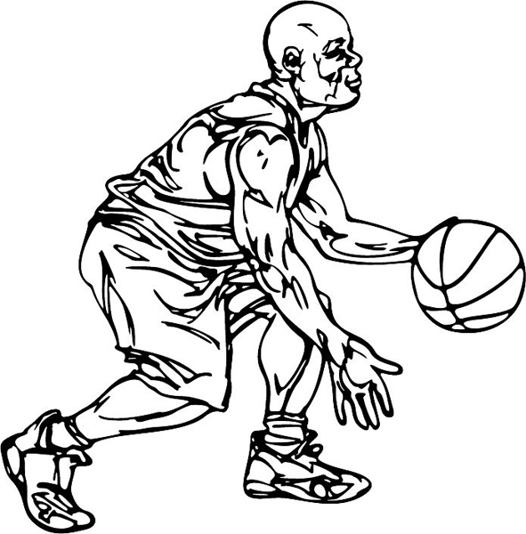 Basketball action sports decal. Personalize as you order. BASKETBALL_6BL_43