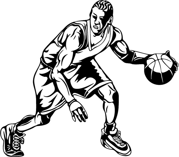 Basketball player sports sticker. Customize on line. BASKETBALL_6BL_47