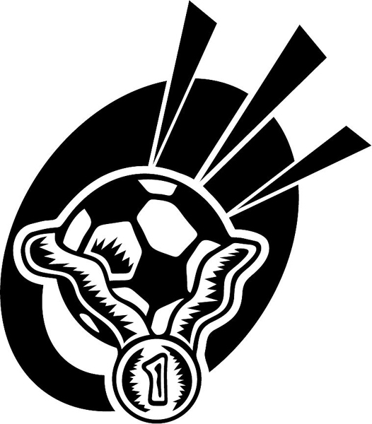 Soccer ball sports action vinyl decal. Personalize on line. ESPORTS_37B