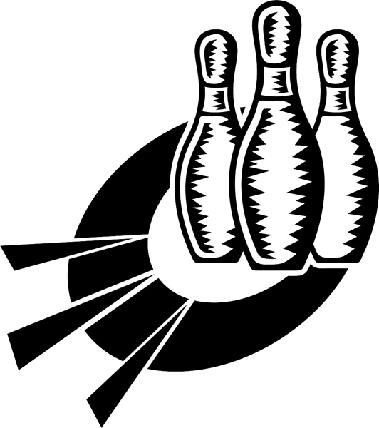 Bowling pins action sports sticker. Customize on line. ESPORTS_43B