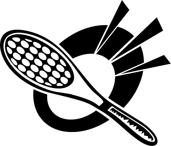 Tennis racket vinyl sports sticker. Customize on line. ESPORTS_55B