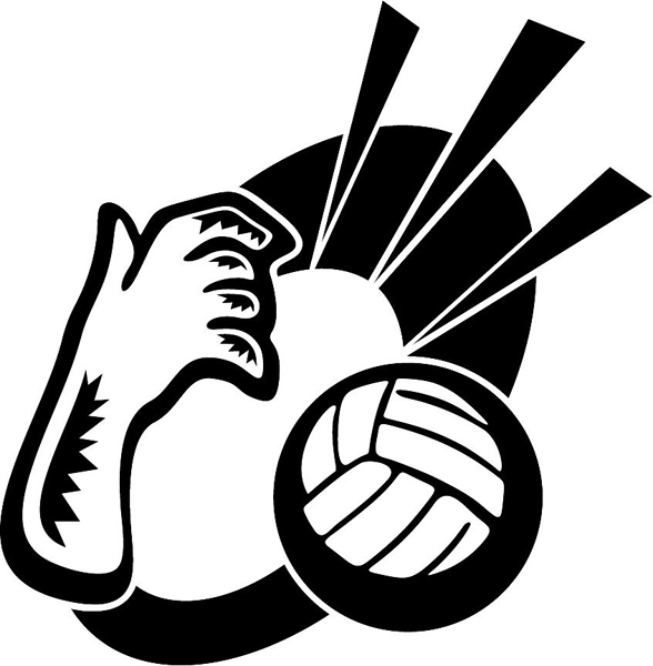 Volleyball sports action vinyl sticker. Customize on line. ESPORTS_79B