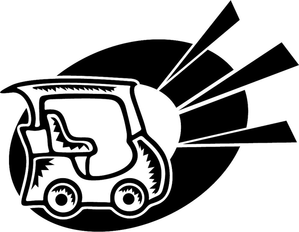 Golf cart action sports decal. Personalize on line. ESPORTS_83B