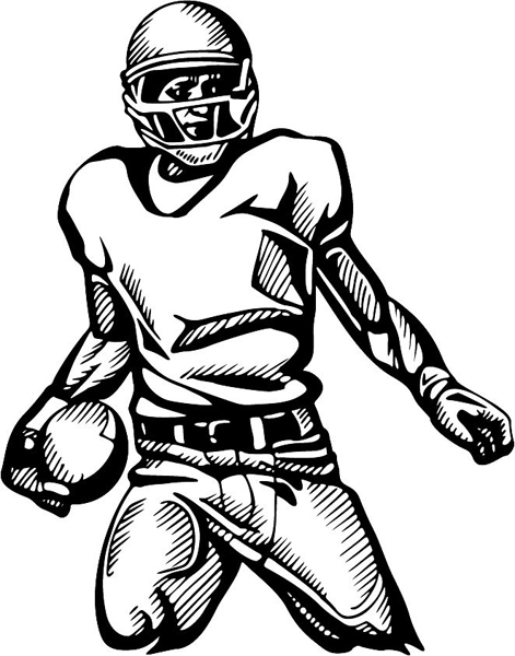 Football action sports sticker. Personalize on line. FOOTBALL_4BL_07