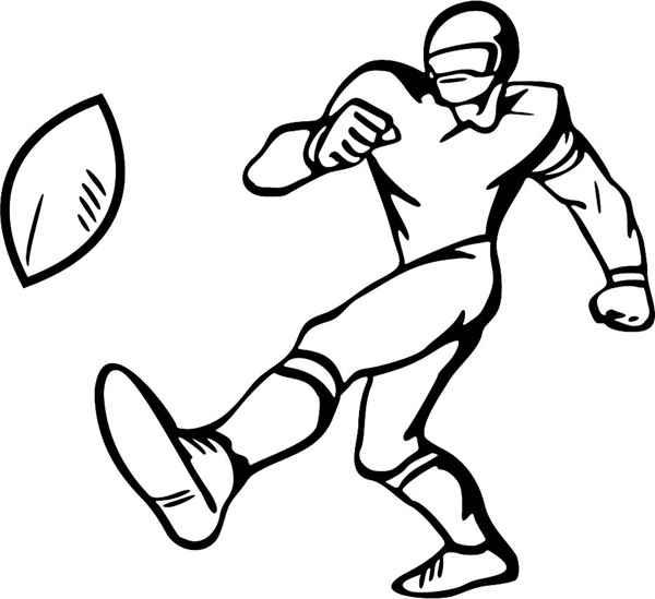 Football kicker action sports sticker. Customize on line. FOOTBALL_4BL_28