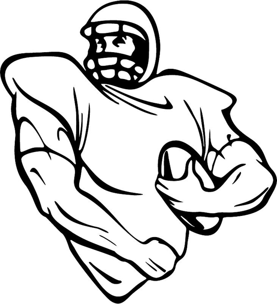 Football player vinyl sports sticker. Personalize on line. FOOTBALL_5BL_22