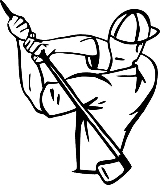 Golfing sports action decal. Personalize on line. GOLF_4BL_23