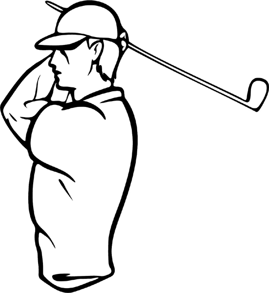 Golfing sports sticker. Personalize on line. GOLF_5BL_28