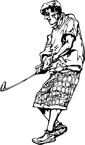 Golfer sports decal. Personalize on line. GOLF_6BL_09