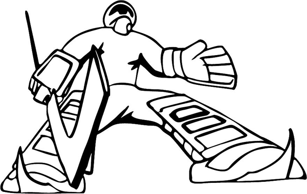 Hockey action sports sticker. Customize on line. HOCKEY_4BL_21