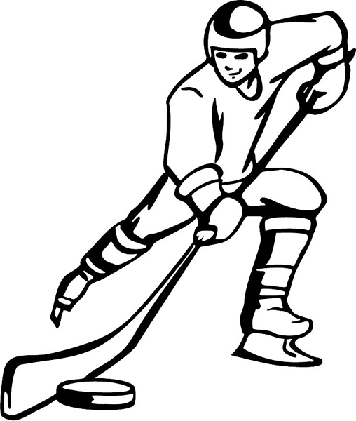 Hockey action sports decal. Customize on line. HOCKEY_4BL_24