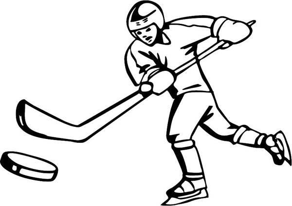 Hockey sports decal. Customize on line. HOCKEY_4BL_25
