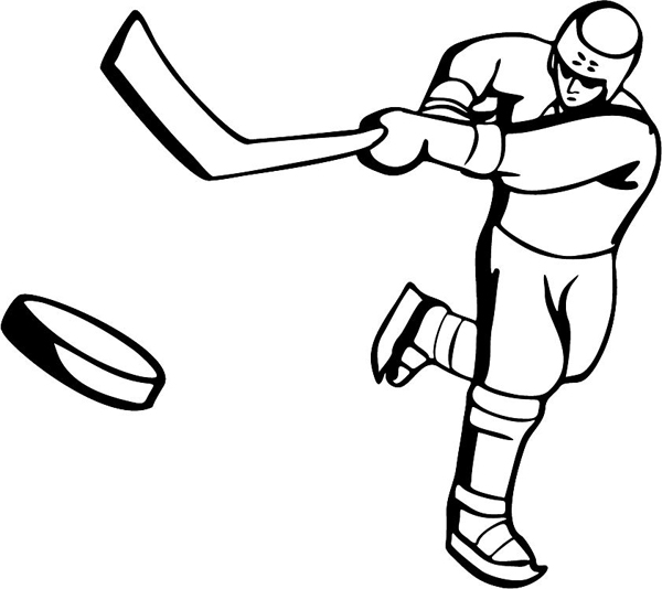 Hockey player vinyl sports sticker. 