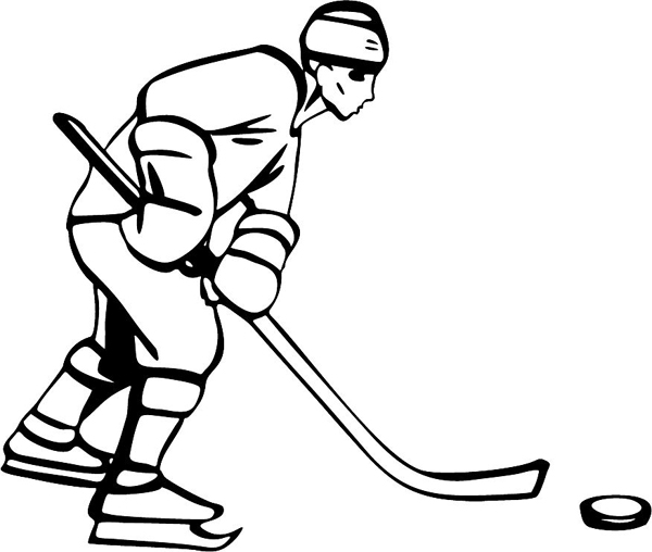 Hockey action sports decal. Personalize on line. HOCKEY_4BL_27