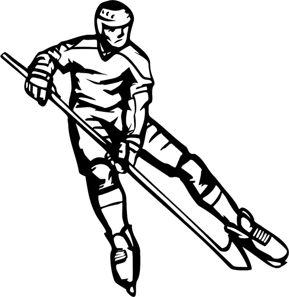 Hockey action sports decal. Customize on line. HOCKEY_5BL_09