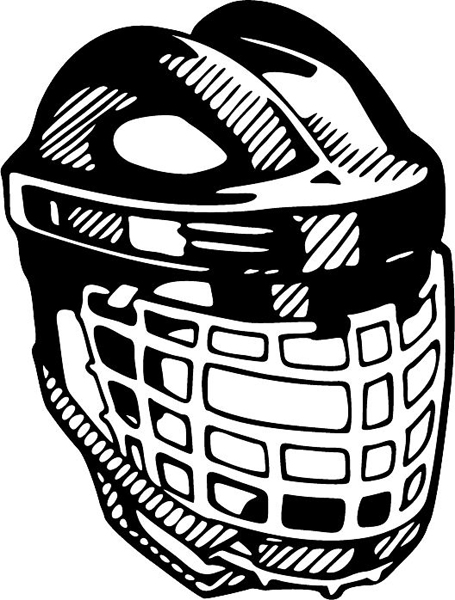 Hockey mask action sports decal. Customize on line. HOCKEY_5BL_29