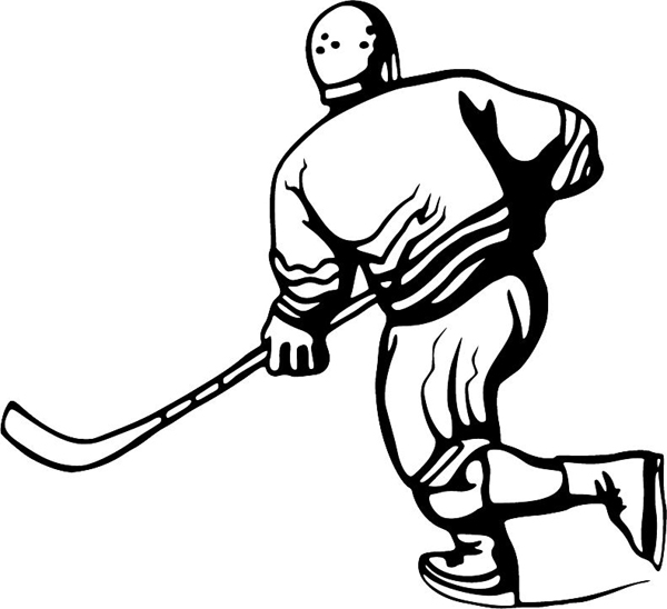 Hockey action sports decal. Personalize on line. HOCKEY_5BL_33