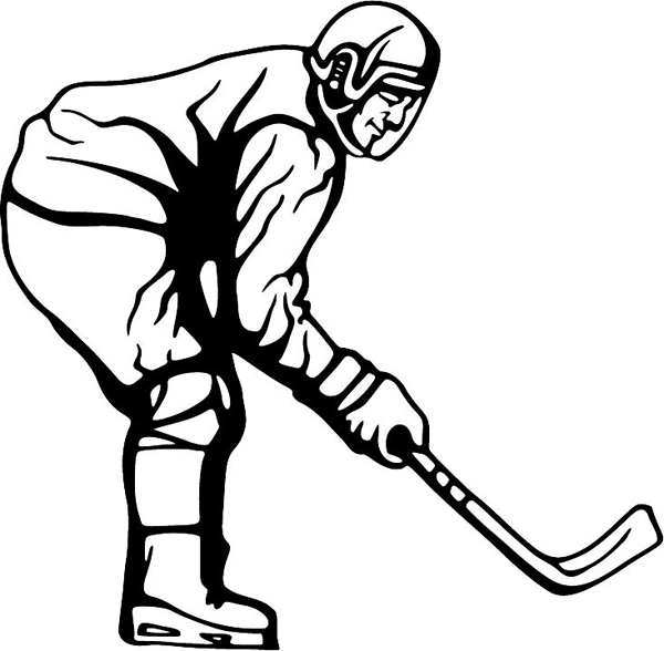Hockey action sports decal. Personalize on line. HOCKEY_5BL_34