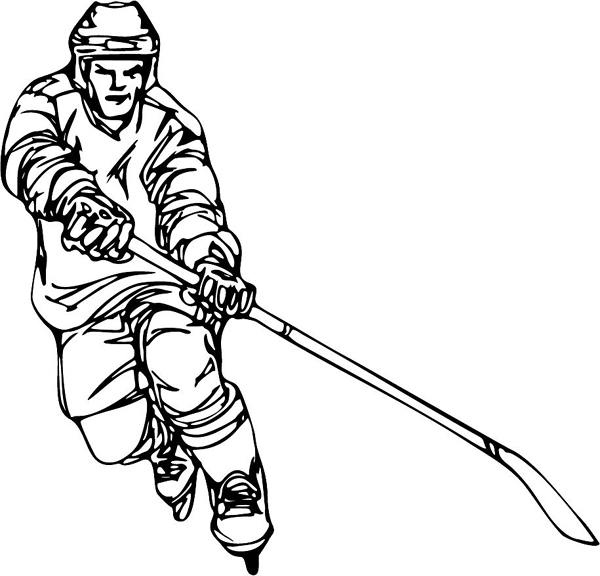 Hockey vinyl sports decal. Personalize on line. HOCKEY_6BL_03