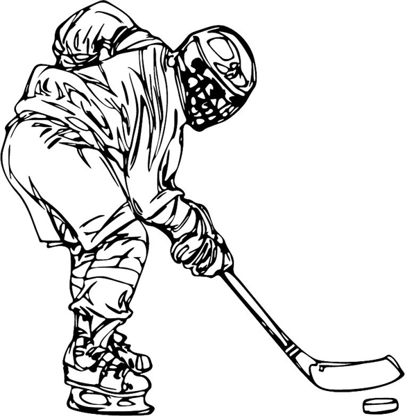 Hockey action sports decal. Personalize on line. HOCKEY_6BL_15