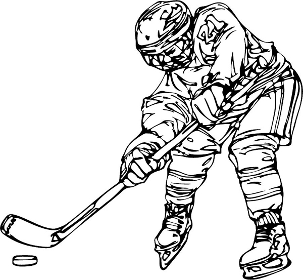 Hockey sports sticker. Customize on line. HOCKEY_6BL_16