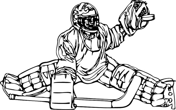 Hockey action sports sticker. Personalize on line. HOCKEY_6BL_18