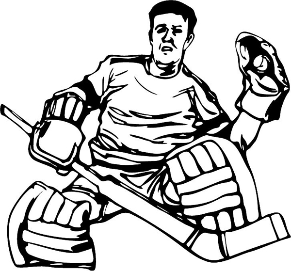 Hockey action sports vinyl decal. Personalize on line. HOCKEY_6BL_22