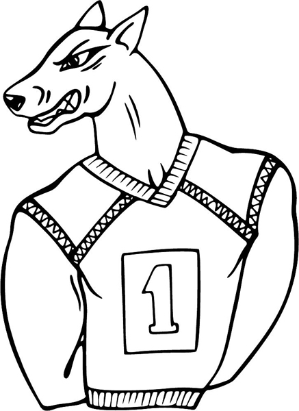 Mean dog mascot vinyl sports sticker. Personalize on line. MASCOTS_4BL_31