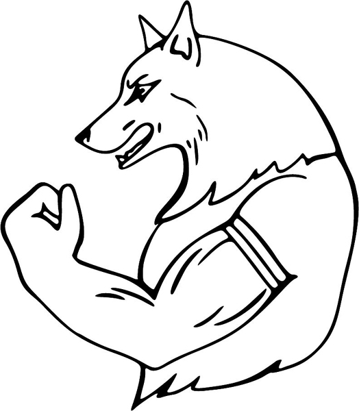 Wolf mascot sports sticker. Personalize on line. MASCOTS_4BL_45
