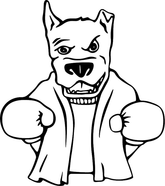 Dog boxer mascot action sports decal. Customize on line. MASCOTS_4BL_66