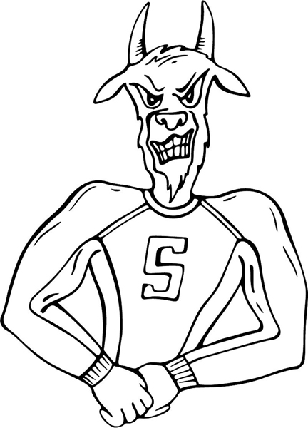 Goat mascot action sports decal. Customize on line. MASCOTS_4BL_69