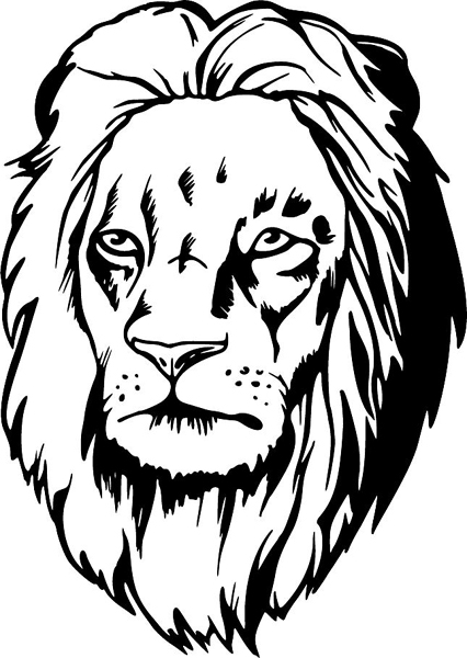 Lion's head mascot sports action decal. Make it personal on line. MASCOTS_5BL_001