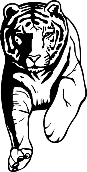 Tiger mascot action sports sticker. Customize on line. MASCOTS_5BL_003