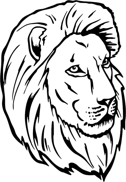 Lion's head mascot sports decal. Personalize on line. MASCOTS_5BL_006