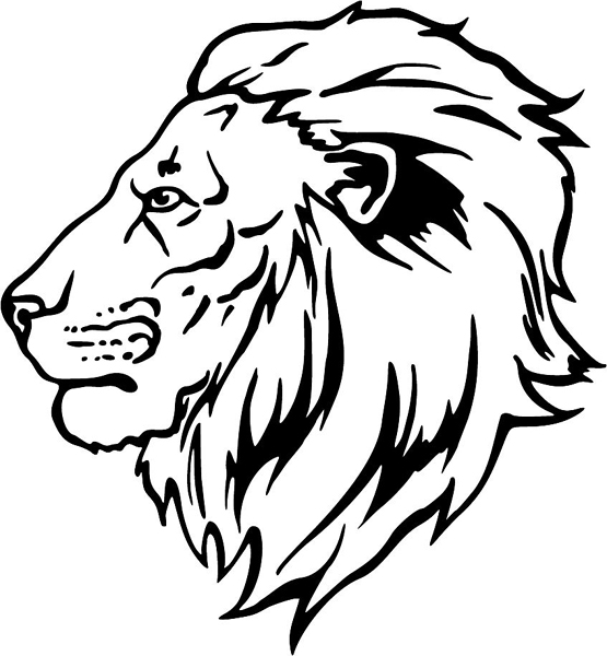 Lion's head mascot sports sticker. Customize on line. MASCOTS_5BL_018