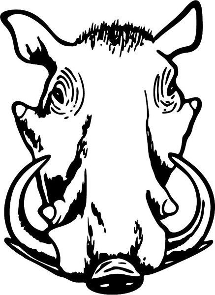 Warthog mascot action sports decal. Personalize on line. MASCOTS_5BL_020