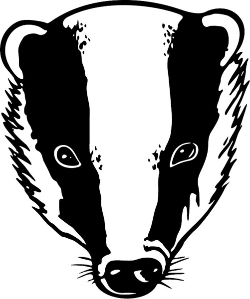 Skunk mascot sports action vinyl sticker. Customize on line. MASCOTS_5BL_024