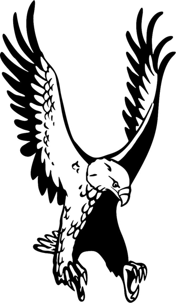 Eagle mascot action sports decal. Personalize on line. MASCOTS_5BL_025