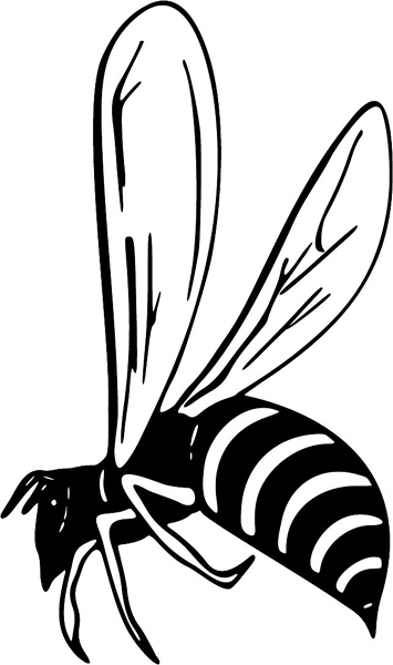 Honey Bee mascot sports action vinyl decal. Customize as you order. MASCOTS_5BL_026