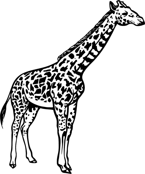 Giraffe mascot action sports decal. Personalize on line. MASCOTS_5BL_027