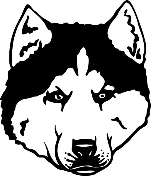 Husky dog mascot sports decal. Customize as you order. MASCOTS_5BL_028
