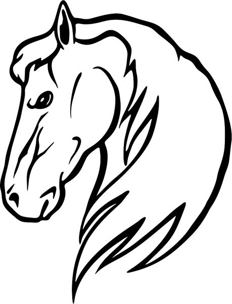 Horse mascot sports sticker. Personalize on line. MASCOTS_5BL_040