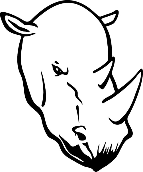 Rhino mascot action sports decal. Customize on line. MASCOTS_5BL_047