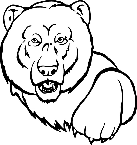 Grizzly mascot action sports decal. Personalize on line. MASCOTS_5BL_048