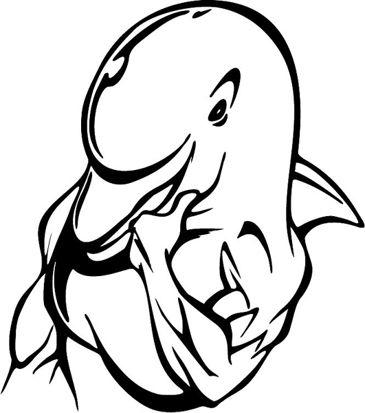 Dolphin mascot action sports decal. Customize on line. MASCOTS_5BL_077