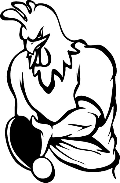 Rooster mascot vinyl sports sticker. Personalize on line. MASCOTS_5BL_106