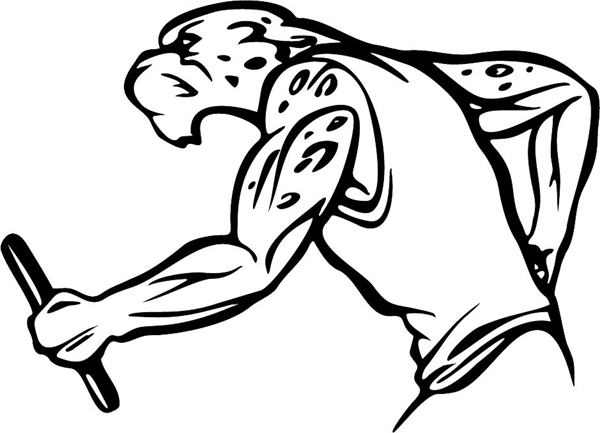 Leopard baton runner masacot vinyl sports decal. Personalize it on line. MASCOTS_5BL_109